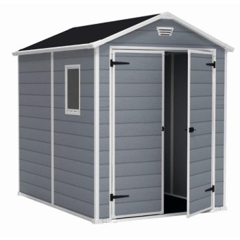   Keter MANOR 6 x 8 DD kerti tároló szürke / fehér, padlóval