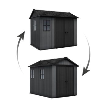   Kerti ház Keter Newton Plus széles 9x7,5 szürke, padlózattal